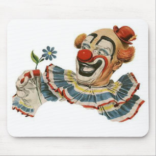 Clown Grins at Flower - Mousepad