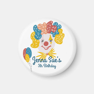 Clown Hand Drawn Carnival Birthday Colorful     Magnet