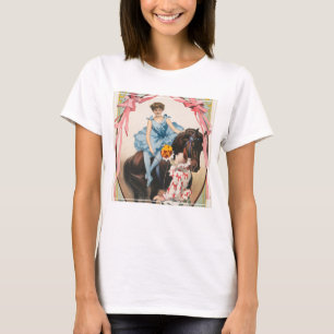 Clown Handing Flowers To A Woman On Horseback T-Shirt