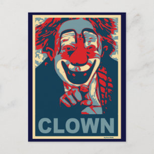 Clown in Red and Blue Postcard