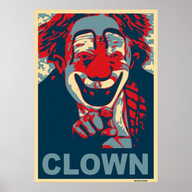 Clown in Red and blue Poster (Front)
