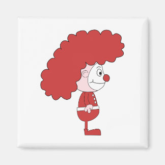 Clown in Red and White. Cartoon. Magnet