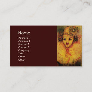CLOWN IN YELLOW ,brown Business Card