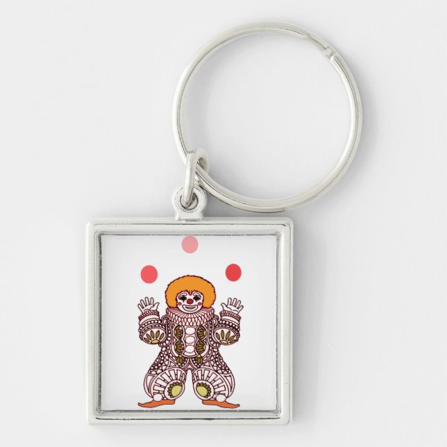 Clown Juggling Key Ring (Front)