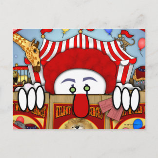 Clown Kilroy Postcard