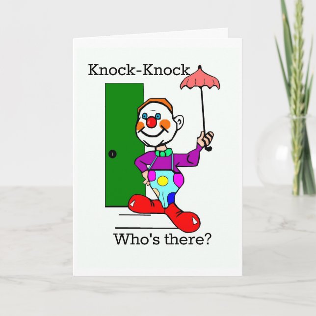 Clown Knock-Knock Joke Greeting Card (Front)