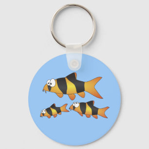 Clown loach family key ring