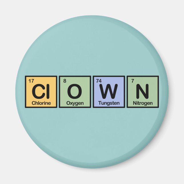 Clown made of Elements Magnet (Front)
