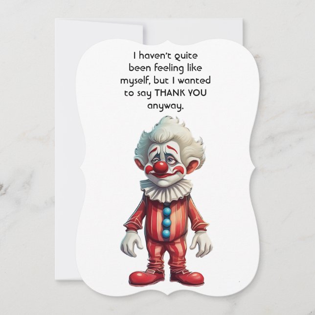 Clown Novelity Thank you card (Front)