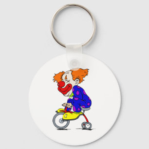 Clown on tricycle key ring