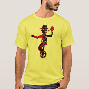 Clown on unicycle abstract graphic art t-shirt