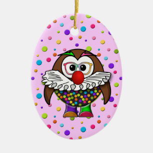clown owl ceramic tree decoration