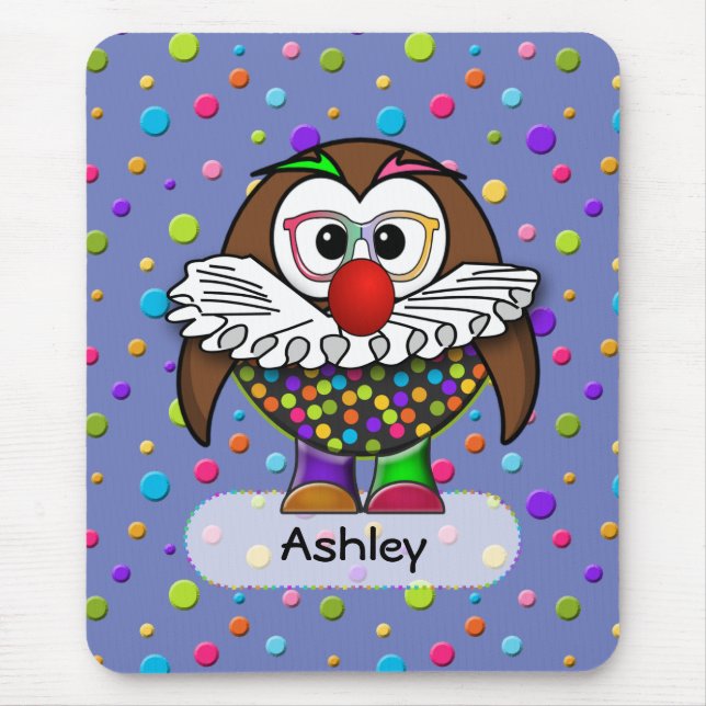 clown owl mouse pad (Front)