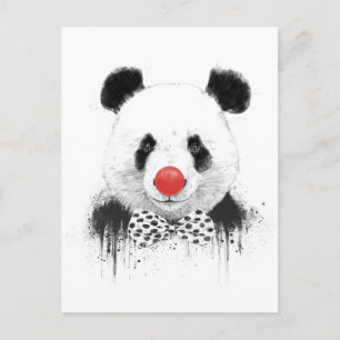 Clown panda postcard