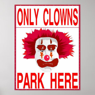 Clown Parking Only Poster