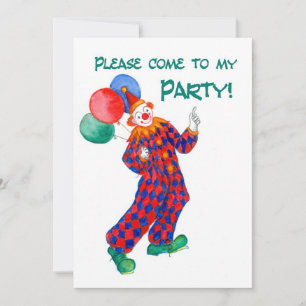 Clown Party Invitation