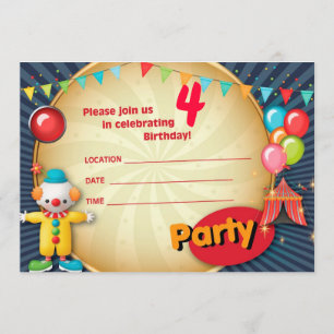 Clown Party Invitation 1