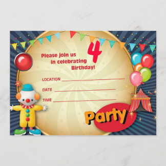 Clown Party Invitation 1