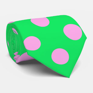 Clown party tie_pink on bright chartreuse tie