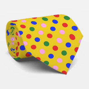 Clown party tie_yellow with colourful polka dots x tie
