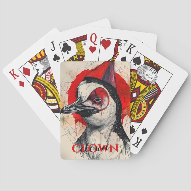 Clown Penguin Playing Cards (Back)