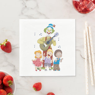 Clown Playing The Guitar Napkin