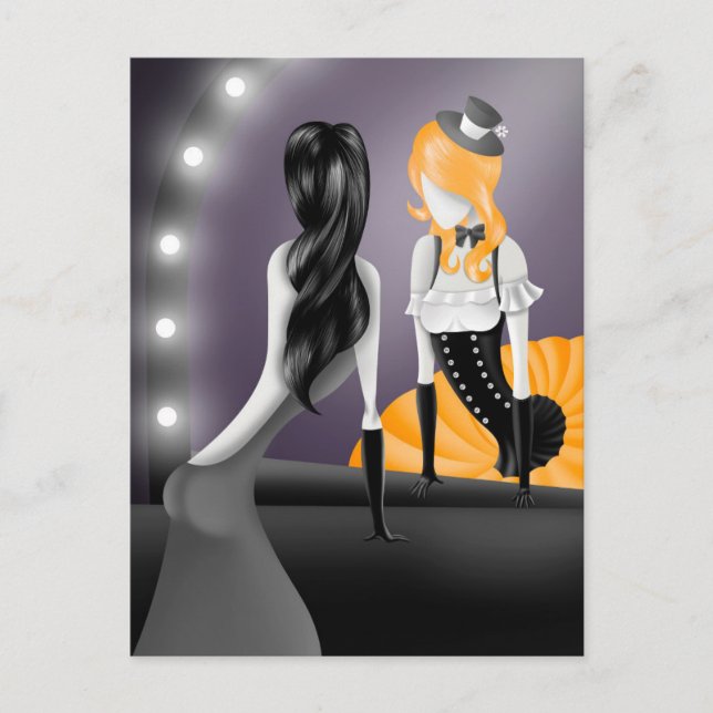 Clown Reflection Blond Hair Postcard (Front)