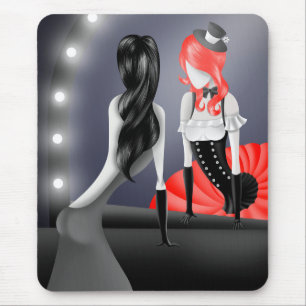 Clown Reflection Red Hair Mouse pad