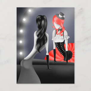 Clown Reflection Red Hair Postcard