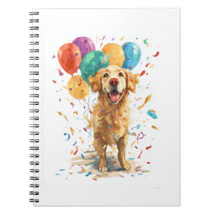 Clown Retriever � Circus Dog with Balloons Notebook