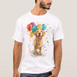 Clown Retriever � Circus Dog with Balloons T-Shirt
