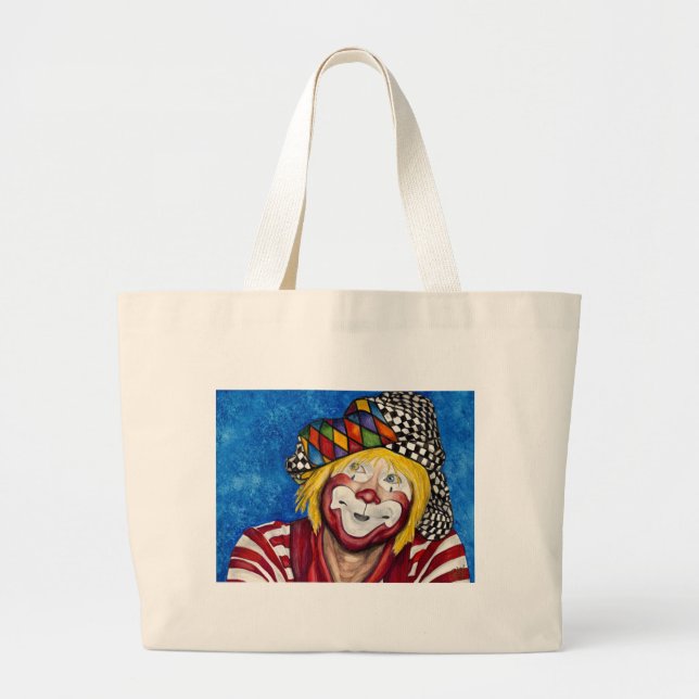 Clown Ron Maslanka AKA Sam The Clow Large Tote Bag (Front)