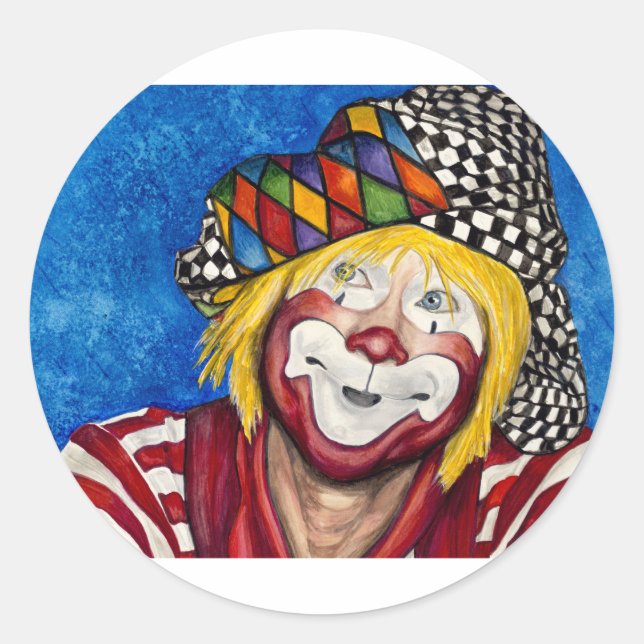 Clown Ron Maslanka AKA Sam The Clown Classic Round Sticker (Front)