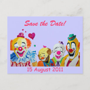 Clown Save The Date Postcard