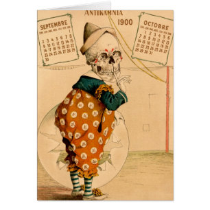 Clown Skeleton Vintage Illustration
