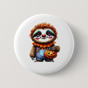 Clown Sloth Halloween Oversized T-Shirt 6 Cm Round Badge