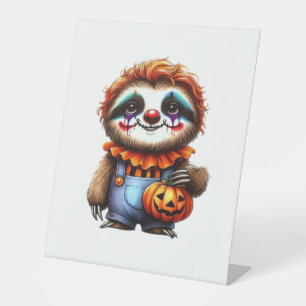 Clown Sloth Halloween Oversized T-Shirt Pedestal Sign