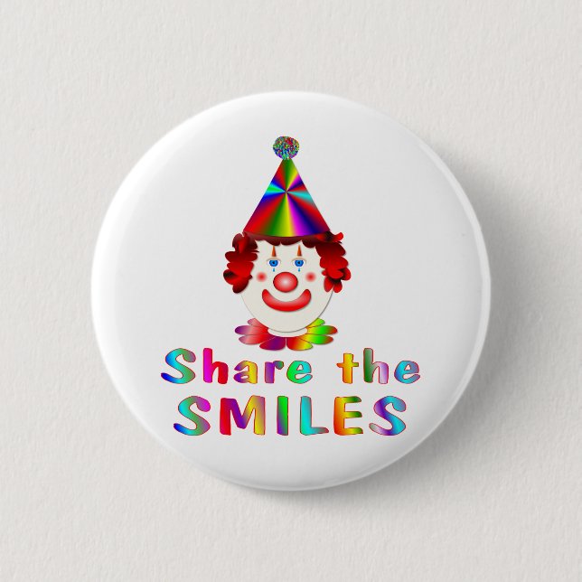 Clown Smiles 6 Cm Round Badge (Front)