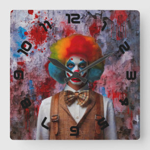 Clown Square Wall Clock
