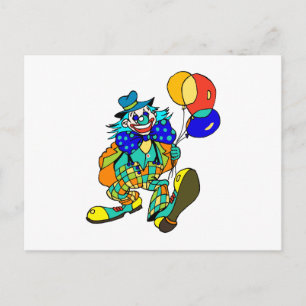 Clown with Balloons Postcard