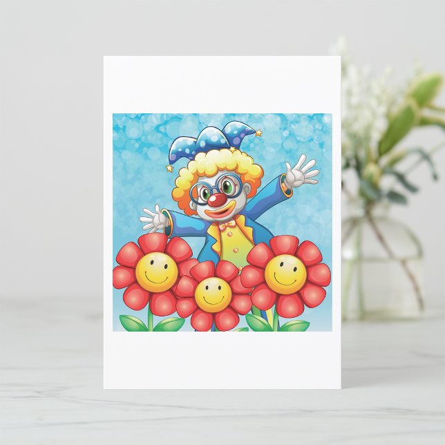 Clown With Flowers Invitation (Creator Uploaded)