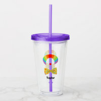 Clown with Rainbow Wig Illustration Personalised 