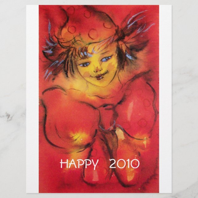 CLOWN WITH RED RIBBON / Happy New Year's Eve Flyer (Front)