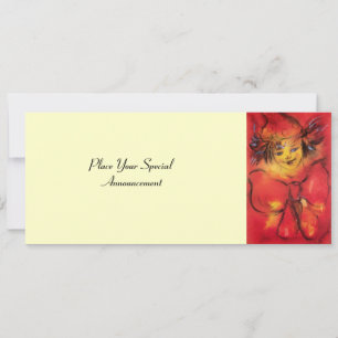 CLOWN WITH RED RIBBON ,Yellow Cream Announcement