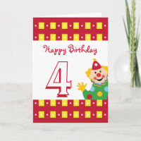 Clown with Stars Happy Birthday Card