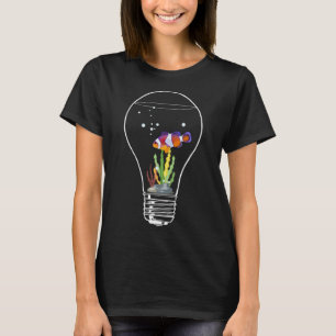Clownfish Fish In Lightbulb Coral Green Sea T-Shirt