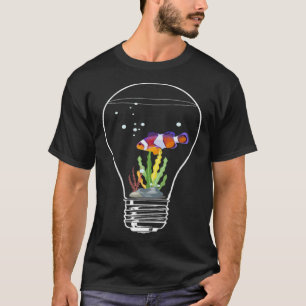 Clownfish Fish In Lightbulb Coral Green Sea T-Shirt
