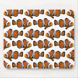 Clownfish Frenzy Mousemat (White)