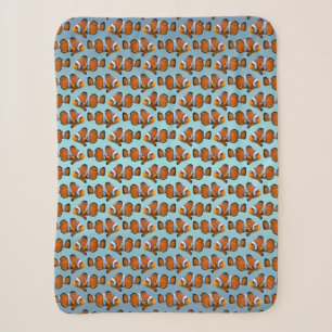 Clownfish Frenzy Sherpa Blanket (Sky Blue Mix)