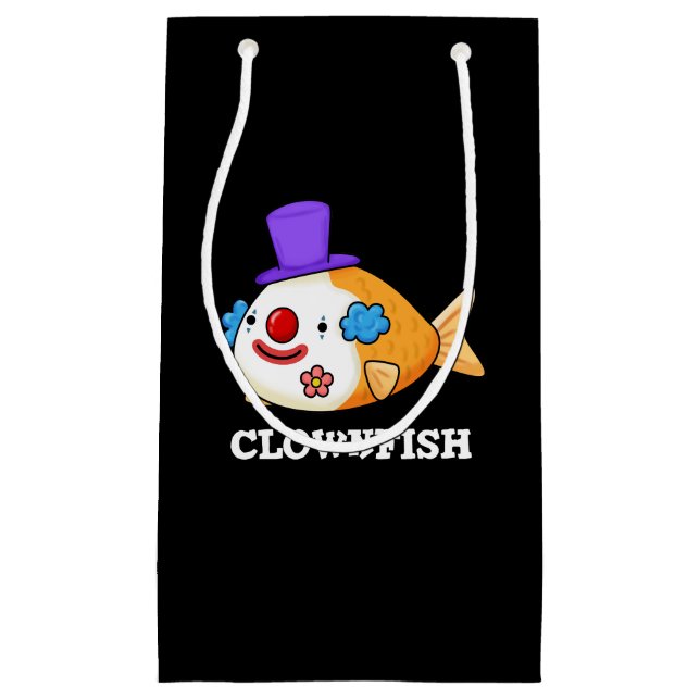 Clownfish Funny Animal Fish Pun Dark BG Small Gift Bag (Front)